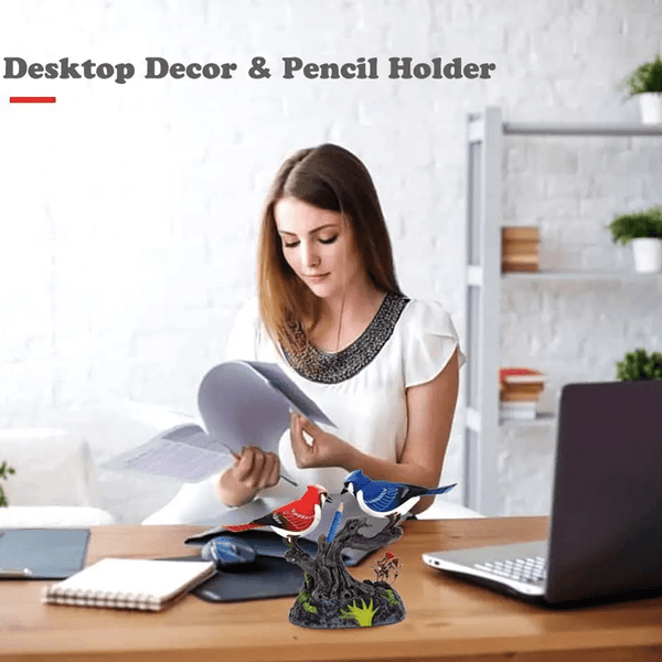 Dynamoelectric Singing Chirping Bird with Pen Holder
