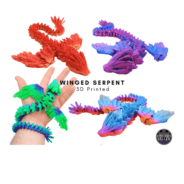 3D CRYSTAL ARTICULATED WINGED DRAGON - 3 SIZES