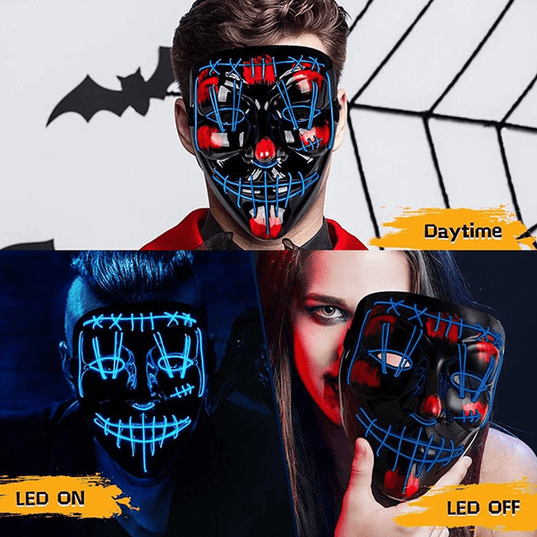 2 Pack Haunting Glow-in-the-Dark Stitched Forehead Halloween Masks