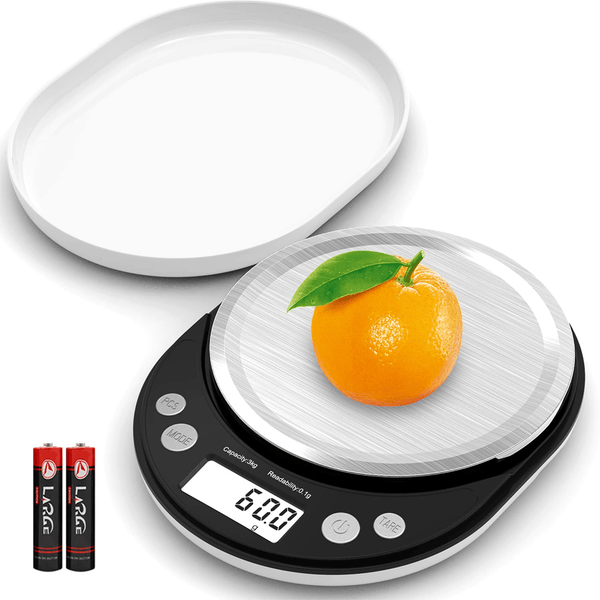 6.6 LBS ELECTRONIC KITCHEN SCALE WITH PROTECTIVE COVER & TRAY