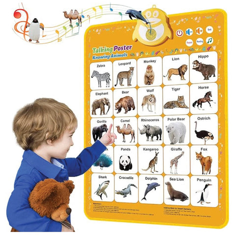 Interactive Animal Wall Chart, Knowing Animals & Music Educational Poster