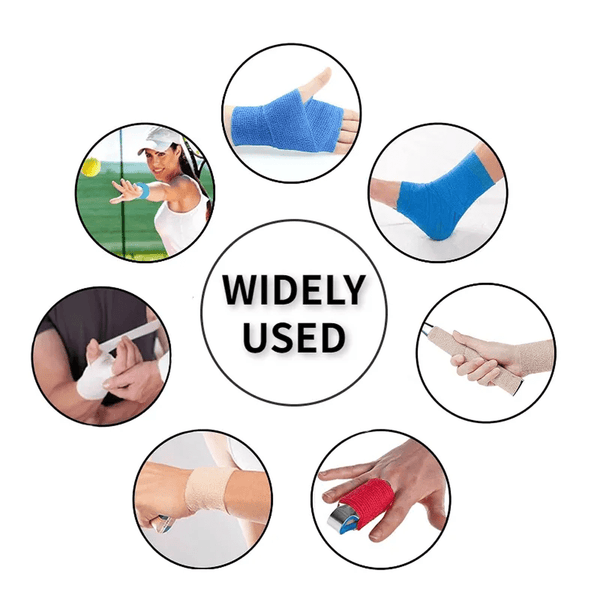 12 Rolls 5 Yards Self-Adhesive Bandage Wrap - Versatile and Convenient First Aid Solution