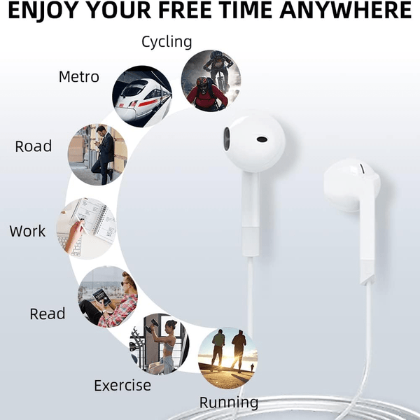 In-Ear Stereo Headphones with Inline Control and Microphone for iPhone and Android
