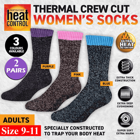 2 Pairs Women's Insulated Heated Socks