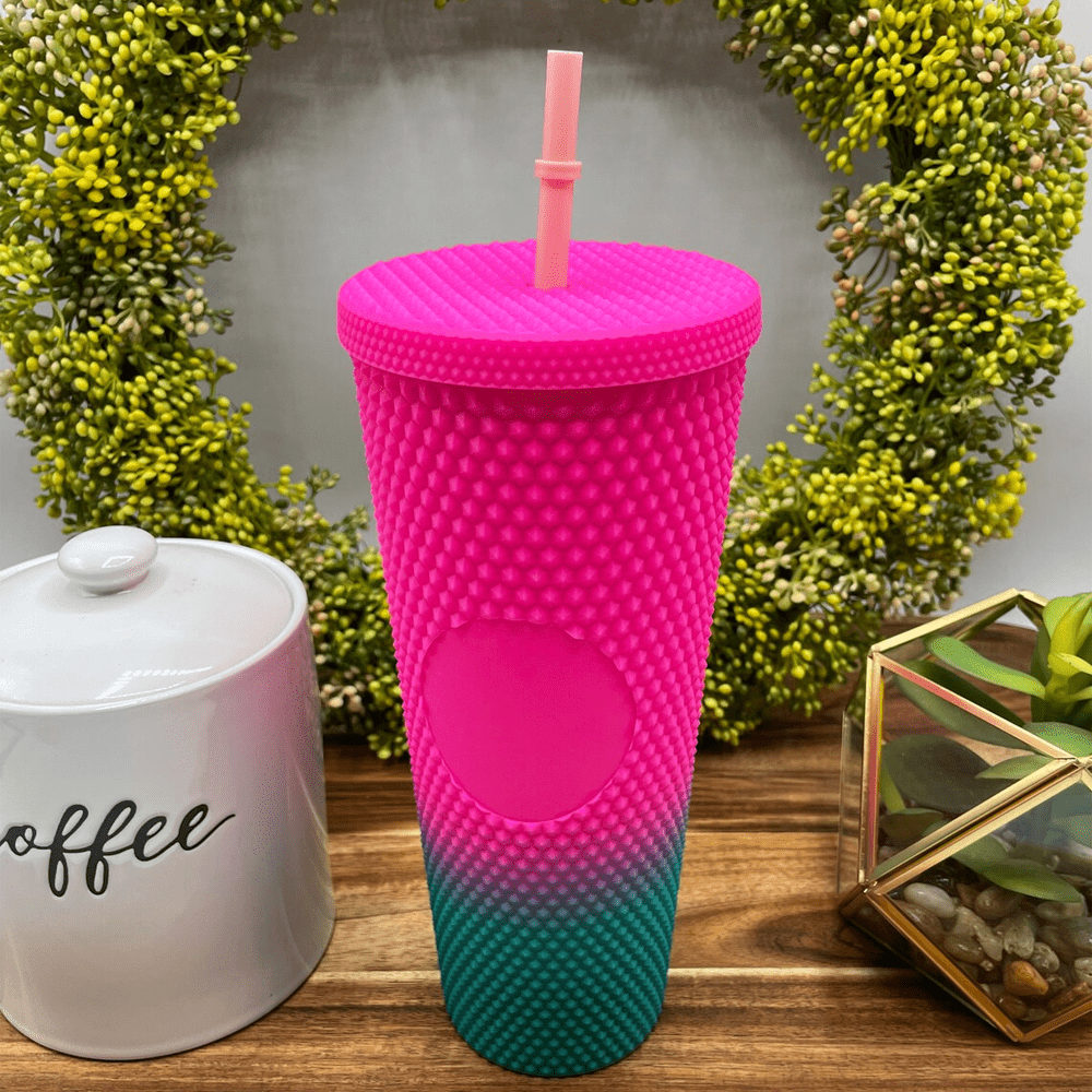 24 Oz Ombre Textured Double Walled Tumblers