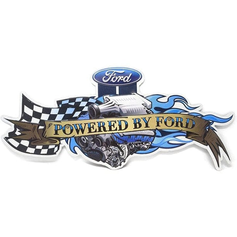Metal Shaped & Embossed Sign - Ford Powered By Ford