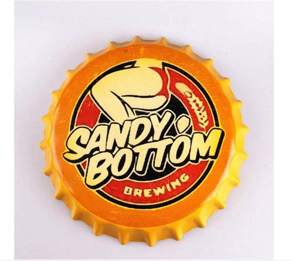 Sandy Bottom Beer Cap Metal Tin Sign