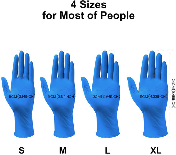 NVI Max Nitrile Disposable Gloves - Blue - Large Size