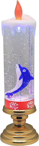 Tornado Candle With Dolphin - Gold