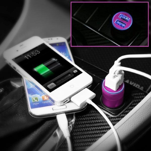 Automotive - Metallic Hi-Speed Dual USB Car Charger