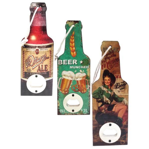 Wooden Vintage Print "Beer Bottle" Opener
