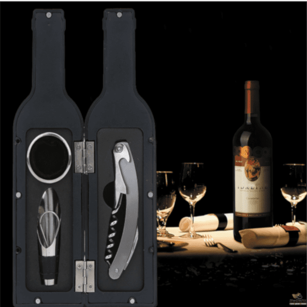1 For You 1 For Gift - Novelty Bottle Shaped Wine Tool Gift Set