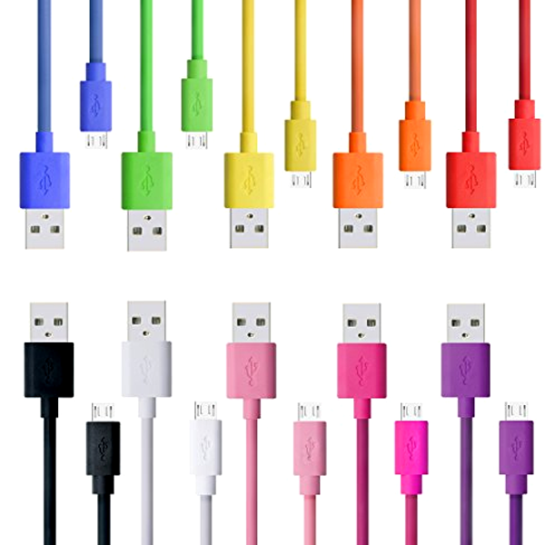Electronics - Universal Micro USB Charging And Data Sync Cable (1 Meter/3.3 FT)- Assorted Colors