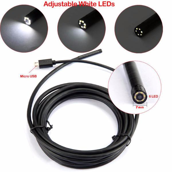Electronics - Waterproof 6-LED Borescope Camera For Android And PC