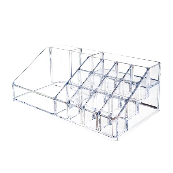 Health & Beauty - 16-Compartment Acrylic Cosmetic Storage Organizer