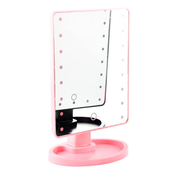 Home - Ultra Clear 16-LED Rotating Vanity Mirror With Adjustable Viewing Angle And Tray - Assorted Colours