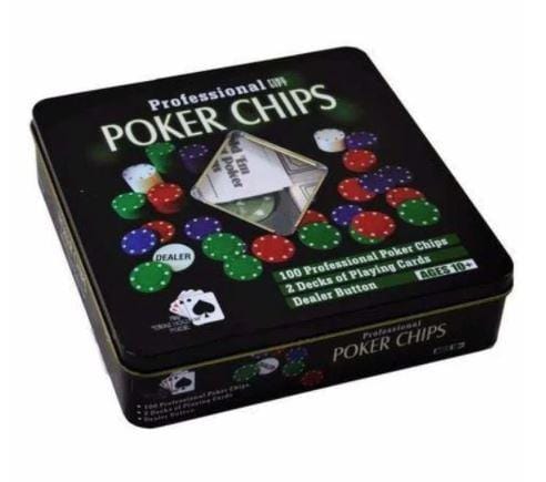 Professional Poker Chips - Large with Cards