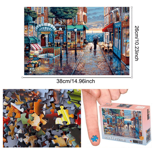 "Romantic Small Town" 1000 Pieces Mini Jigsaw Puzzles