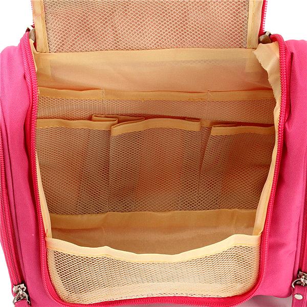 Travel - The Ultimate Toiletry & Cosmetics Travel Bag With 3-Compartments & Built-In Hanging Hook