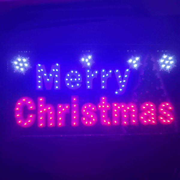 "Merry Christmas" Festive LED Holiday Decor Sign