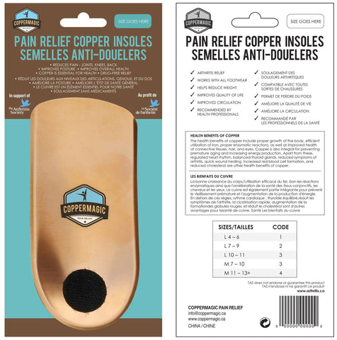 Pain Relief & Anti-Odor Copper Insoles