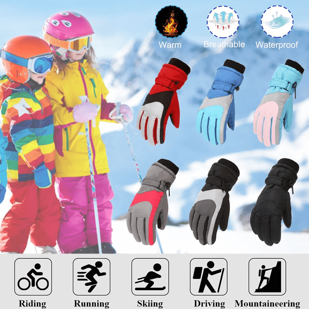 WHITE OAKS SKI GLOVES FOR KIDS 7-9 YEARS OLD