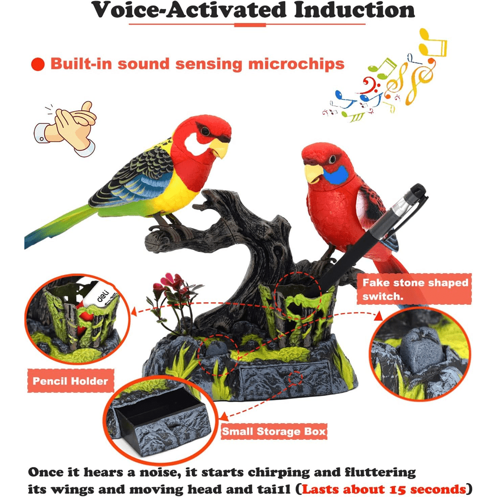 Dynamoelectric Singing Chirping Bird with Pen Holder