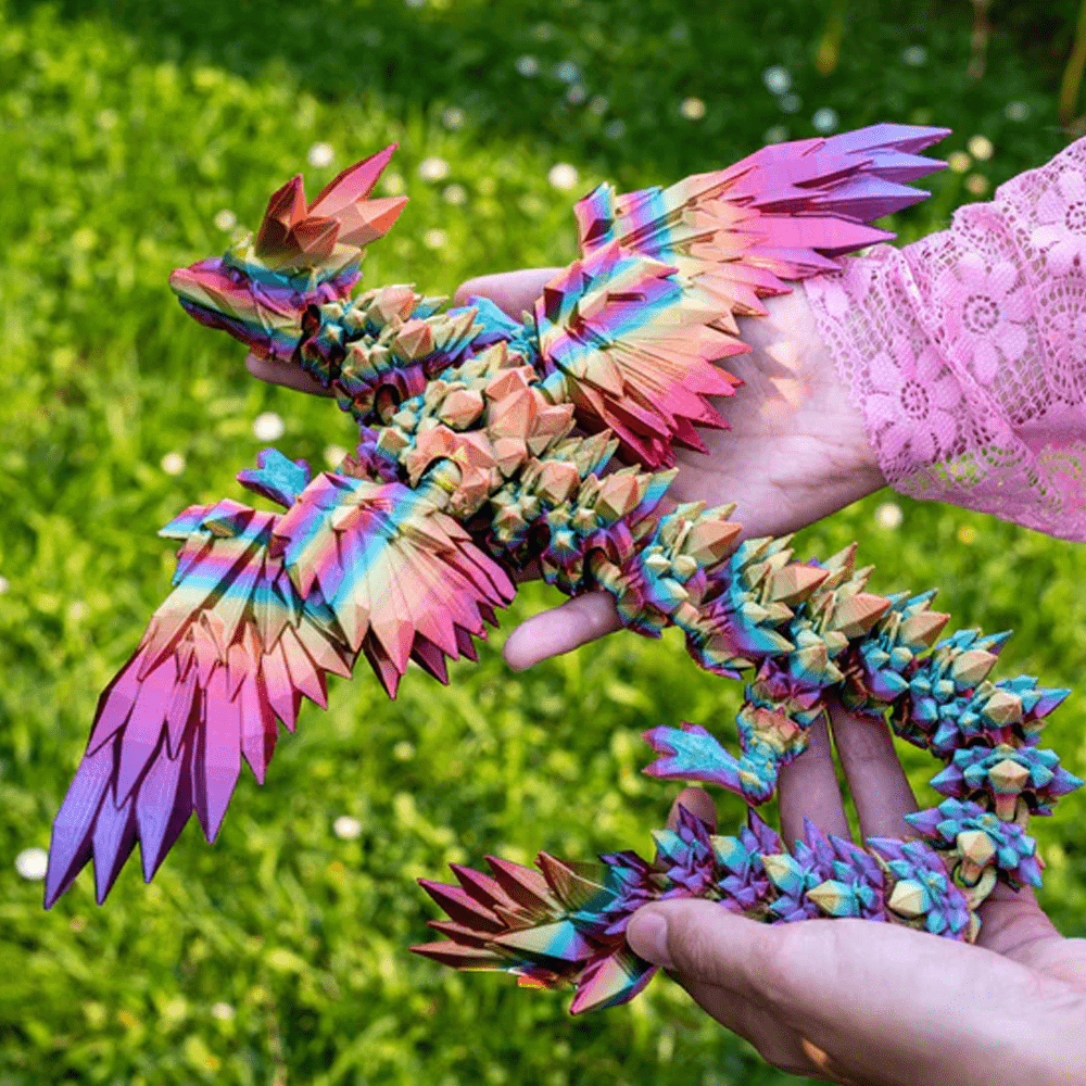 3D CRYSTAL ARTICULATED WINGED DRAGON - 3 SIZES