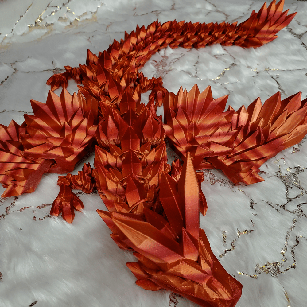 3D CRYSTAL ARTICULATED WINGED DRAGON - 3 SIZES