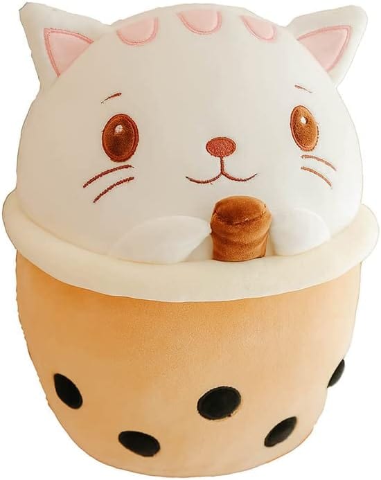 Shiba Inu Cartoon Character Bubble Tea Plush Stuffed Animal, For Kids & Adults, Birthday Gift, Christmas Gift