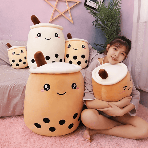 Vintage Boba Pearl Plushie Huggable Pillow