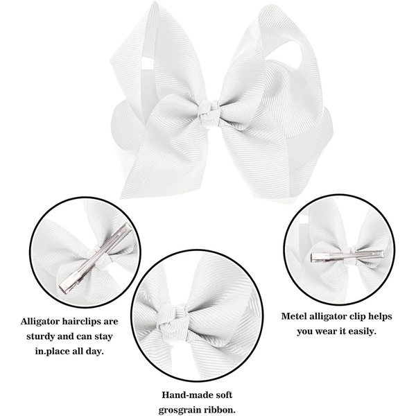 3 Pack Scunci Collection Large White Boutique Hair Bow