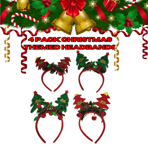 4 Pack Xmas Tree Headbands