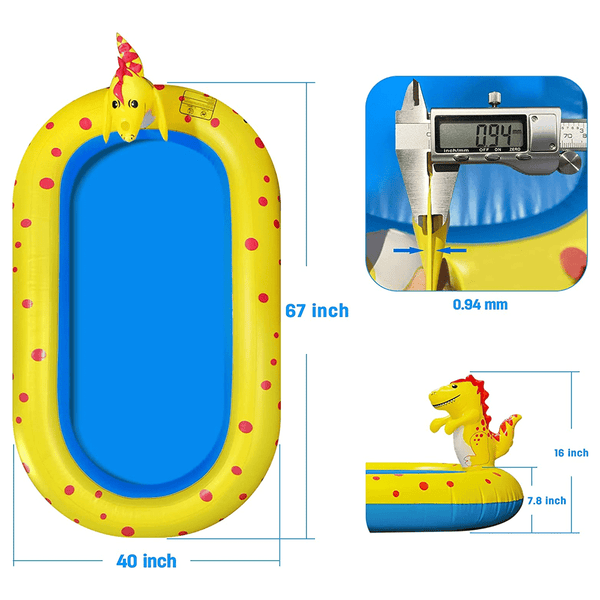 2-in-1 Dinosaur Inflatable Sprinkler & Kiddie Pool