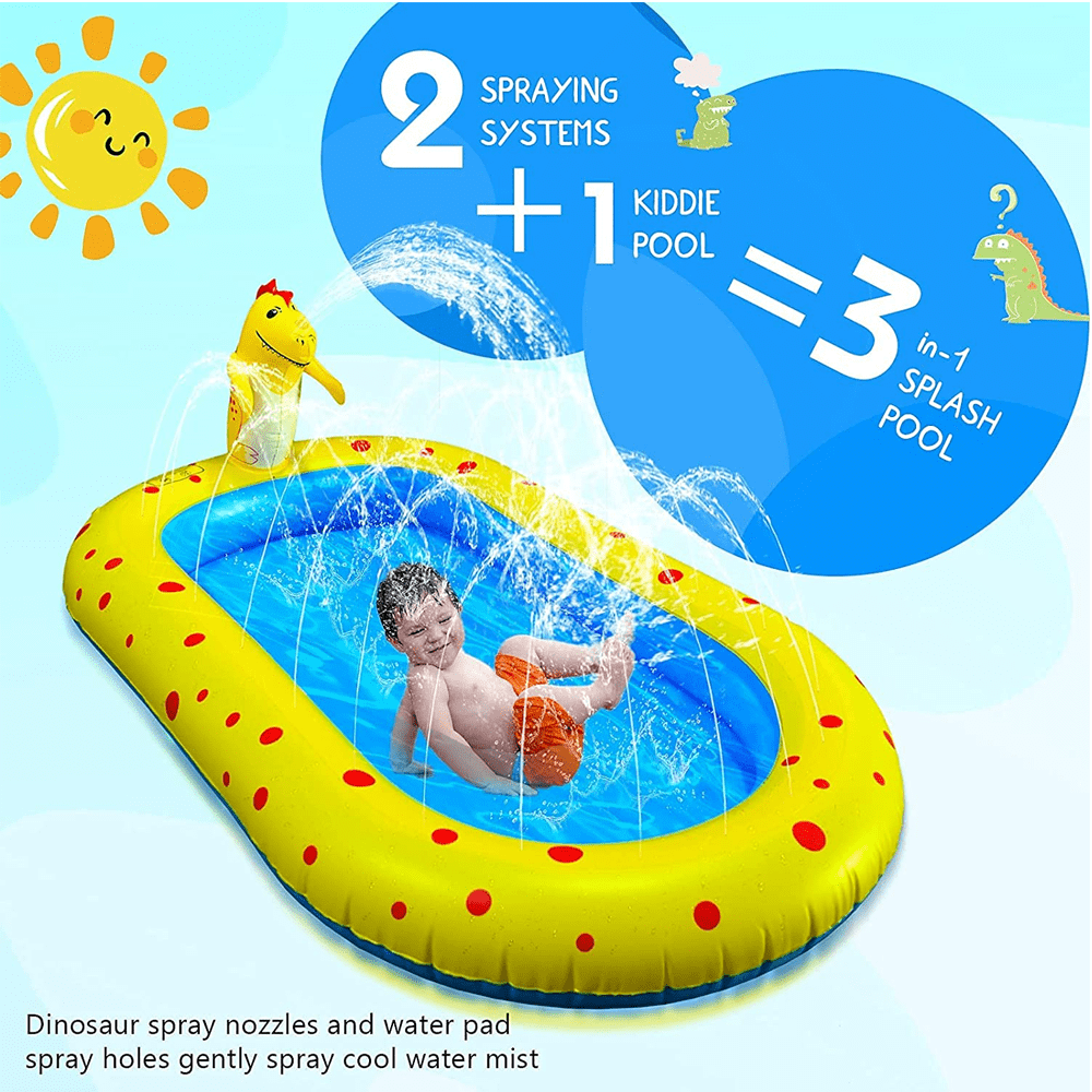 2-in-1 Dinosaur Inflatable Sprinkler & Kiddie Pool