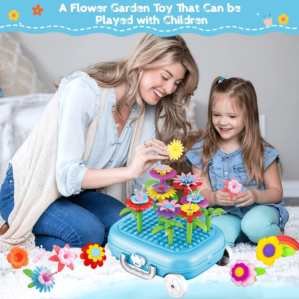 DIY FLOWER GARDEN BUILDING BLOCKS FOR KIDS, EDUCATIONAL STEM TOY FOR TODDLERS