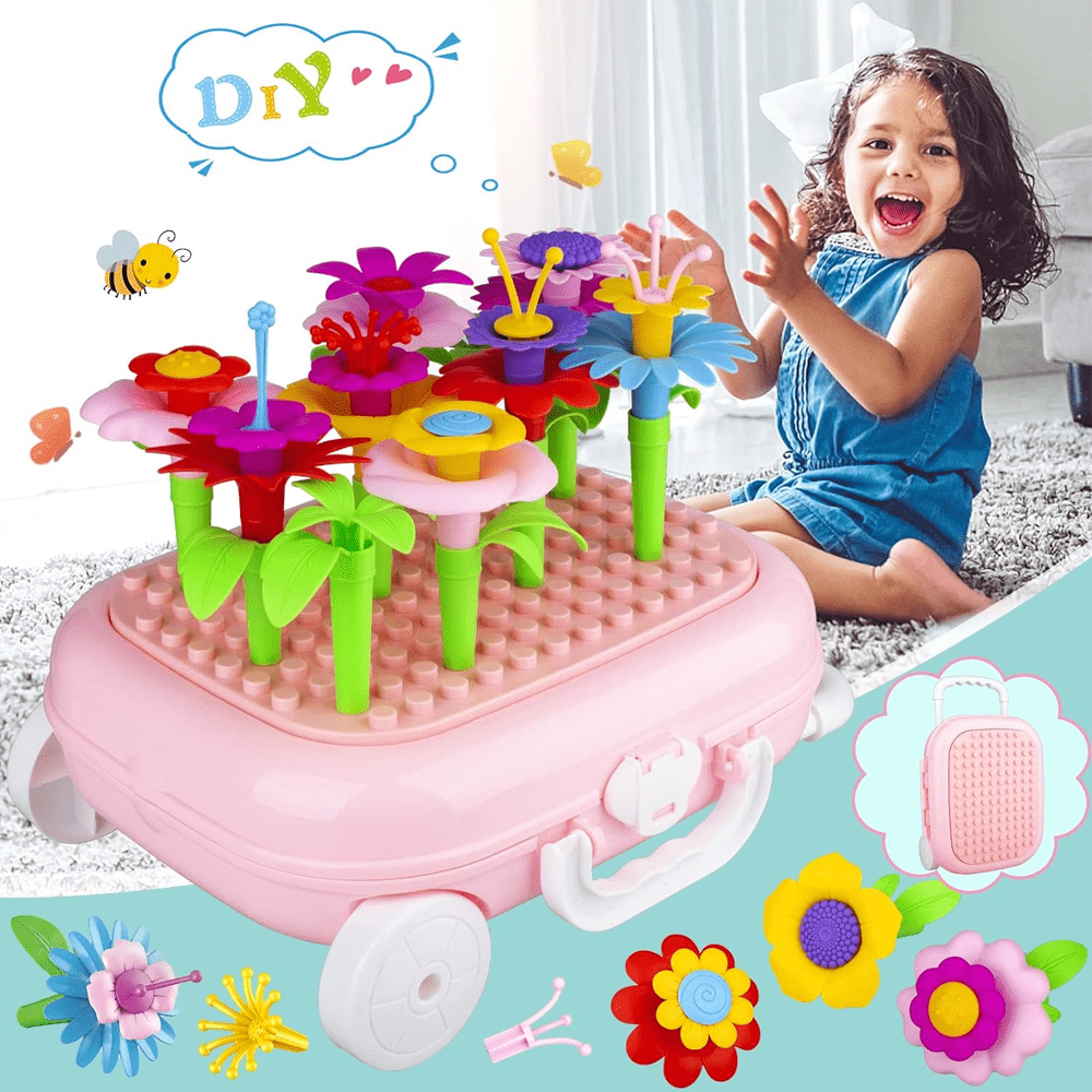 DIY FLOWER GARDEN BUILDING BLOCKS FOR KIDS, EDUCATIONAL STEM TOY FOR TODDLERS