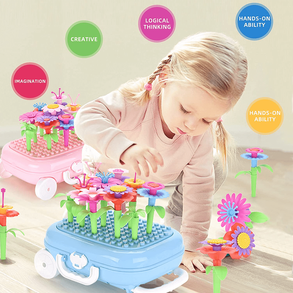 DIY FLOWER GARDEN BUILDING BLOCKS FOR KIDS, EDUCATIONAL STEM TOY FOR TODDLERS