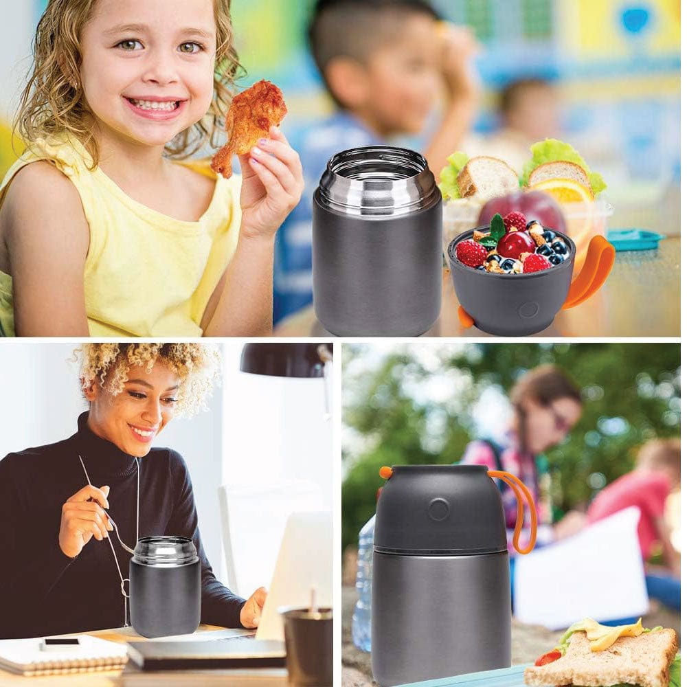 Zoom Insulated Thermos Food Jar 17oz, BPA Free, Keeps Food Hot or Cold for Hours Leak-Proof Lid