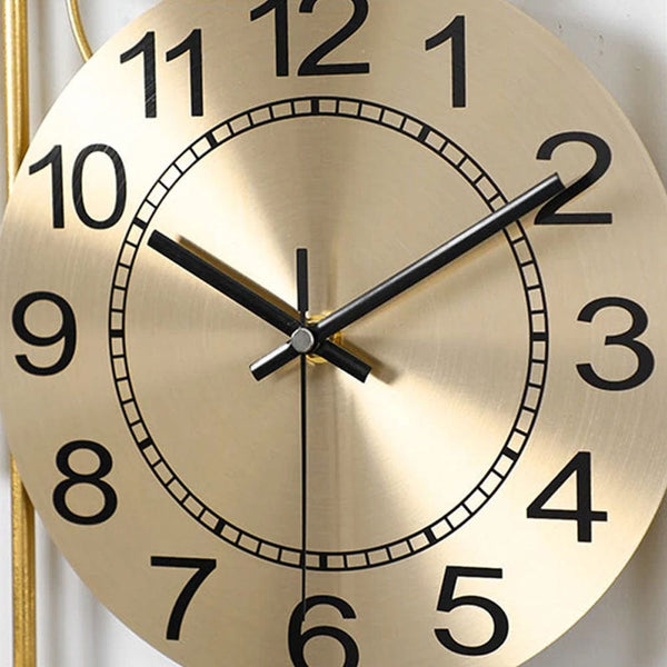 Modern Gold Finish Metallic Vintage Wall Clock