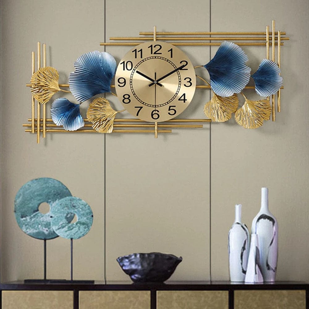 Modern Gold Finish Metallic Vintage Wall Clock