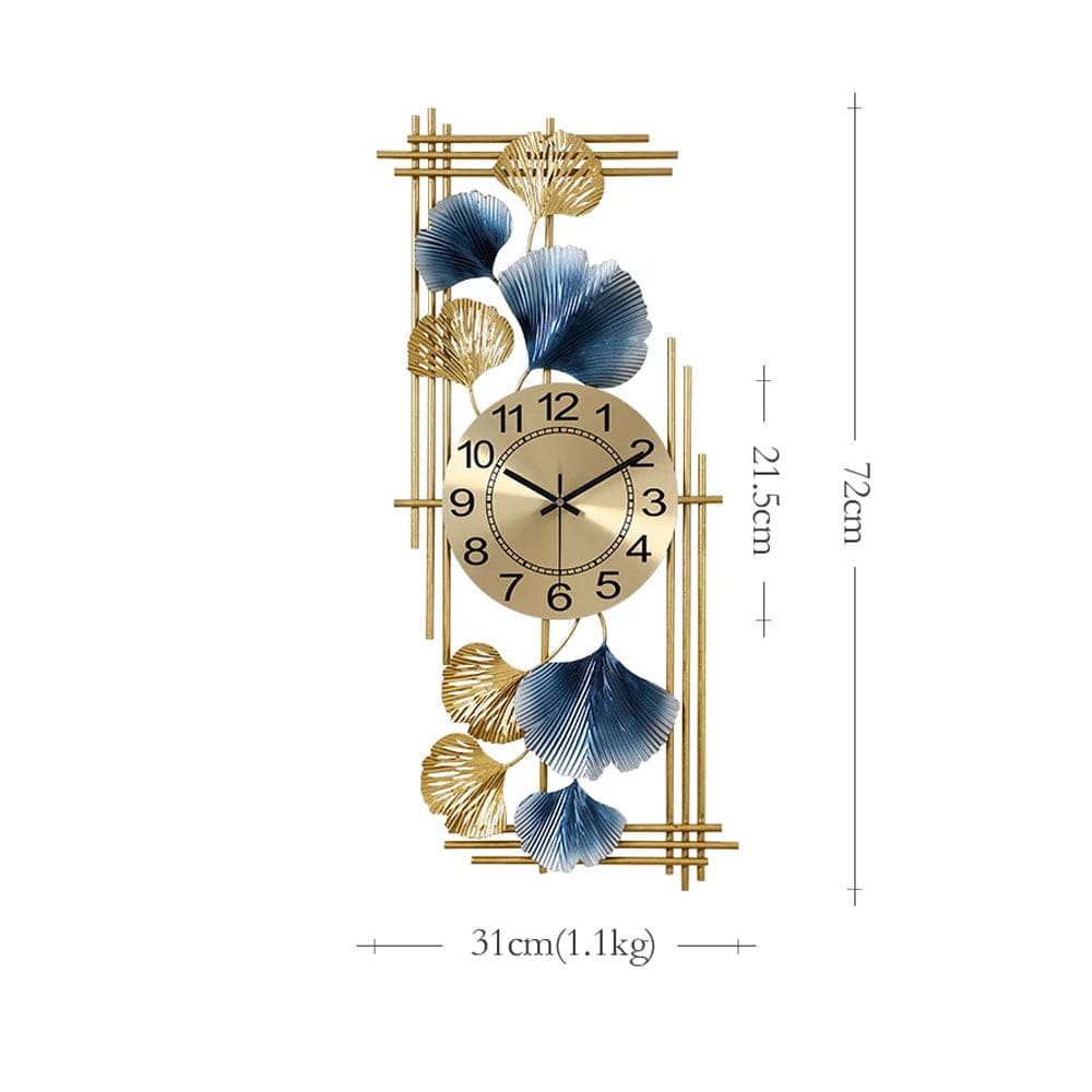 Modern Gold Finish Metallic Vintage Wall Clock
