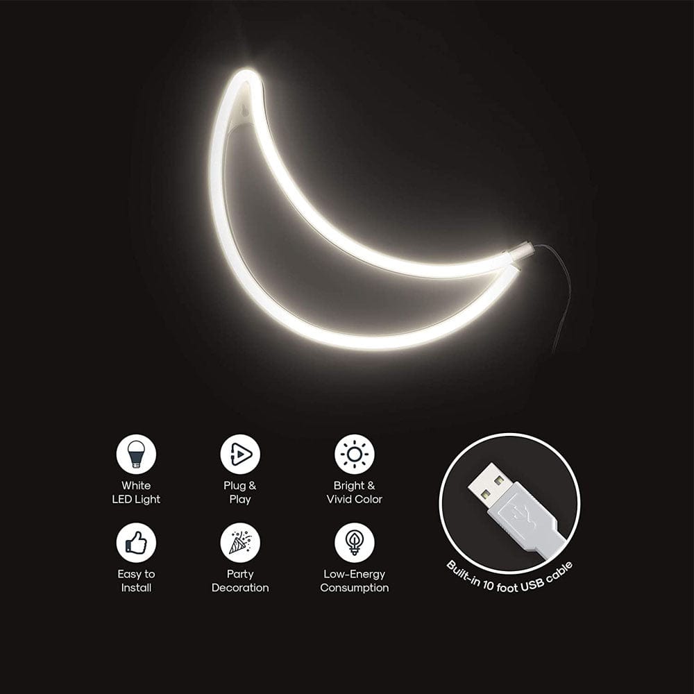 Half Moon Neon LED Hanging Wall Light