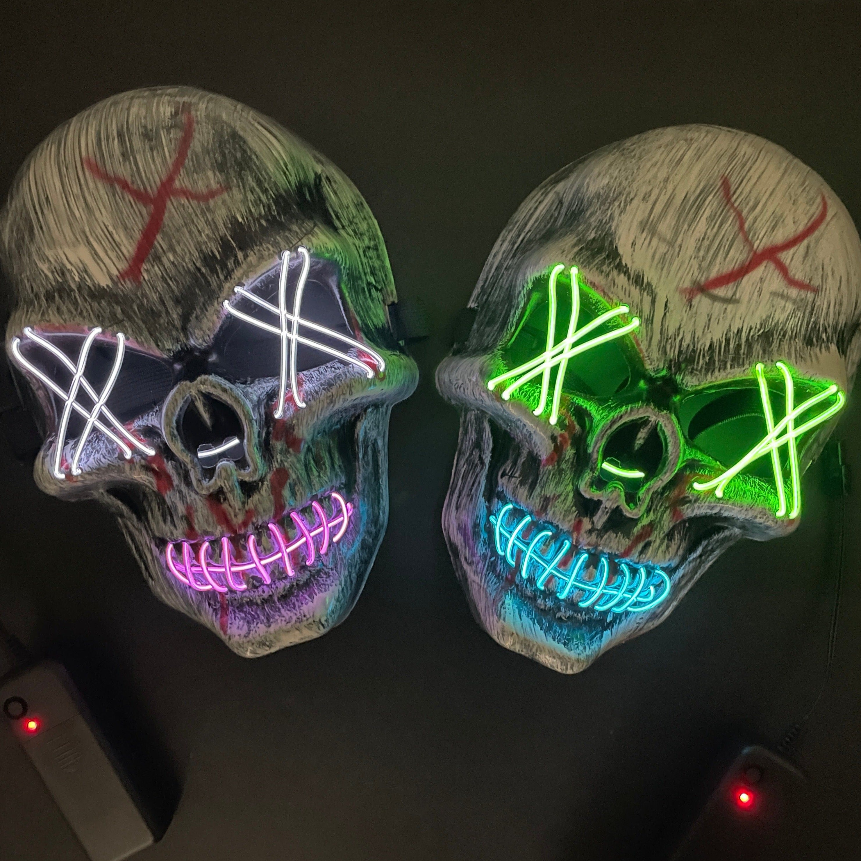 Halloween LED Light Up Scary Skull Purge Mask