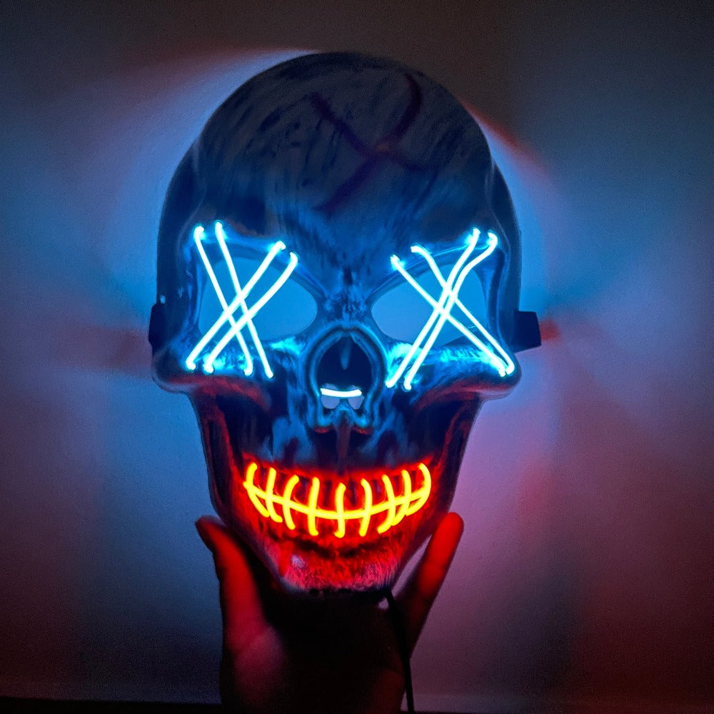 Halloween LED Light Up Scary Skull Purge Mask