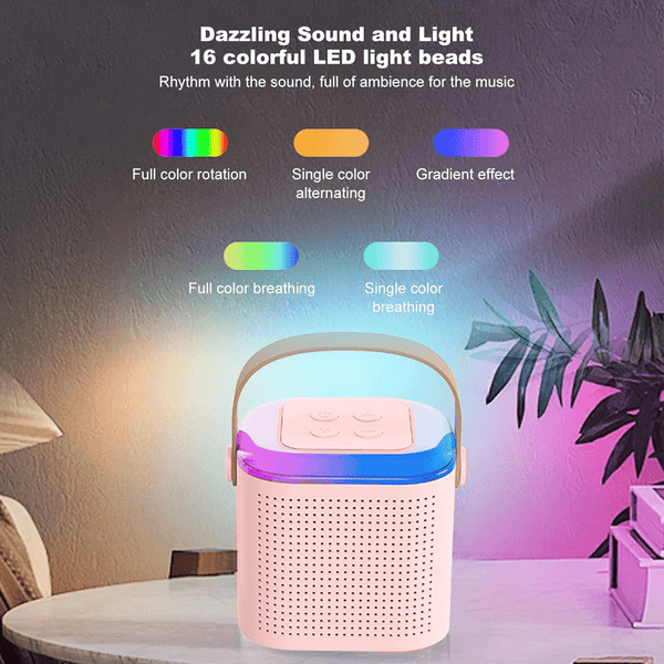 PORTABLE MULTIFUNCTIONAL WIRELESS MINI KARAOKE MACHINE WITH STEREO SOUND AND RGB LIGHT