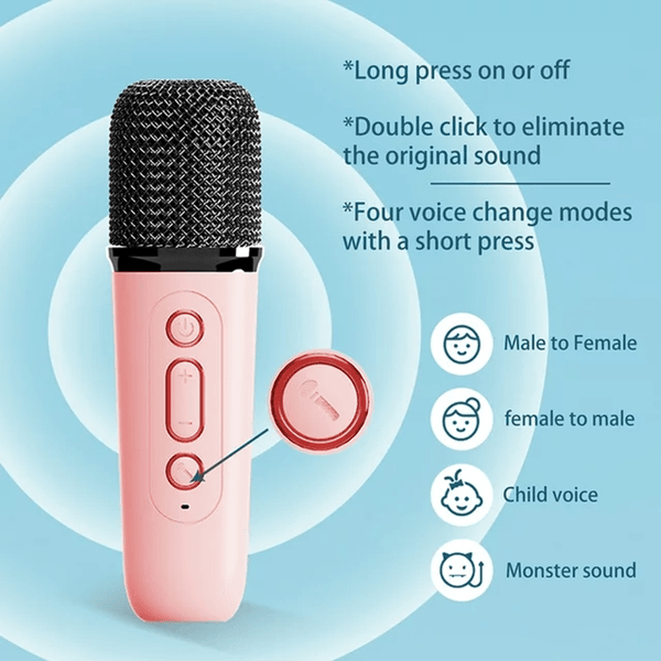 PORTABLE MULTIFUNCTIONAL WIRELESS MINI KARAOKE MACHINE WITH STEREO SOUND AND RGB LIGHT