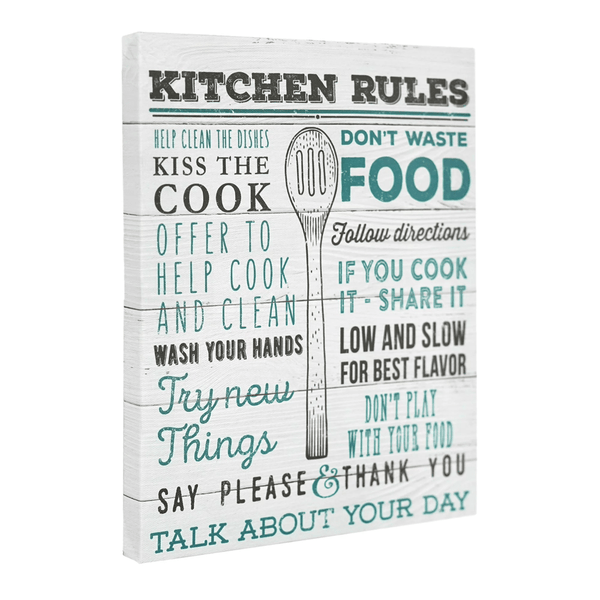 Kitchen Rules Farmhouse Typography Canvas Art Print - 6.5"x8.5"