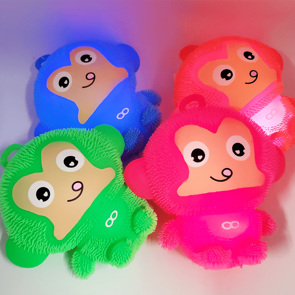 2 Pack Light Up Squishy Puffer Monkey