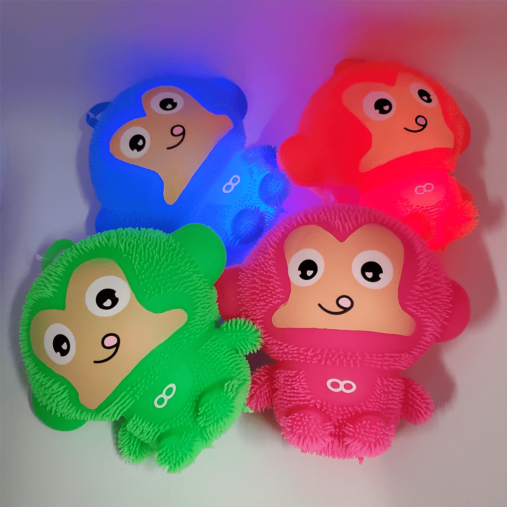 2 Pack Light Up Squishy Puffer Monkey